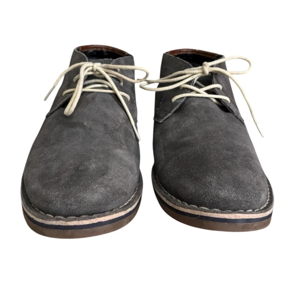 Kenneth Cole REACTION Blue-Gray Leather Chukka Boots